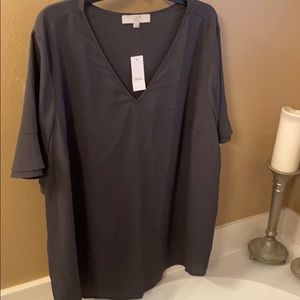 Gray loft size 20 new with tags blouse polyester